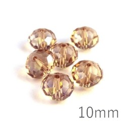 Perle rondelle à facettes 10mm cristal shadow