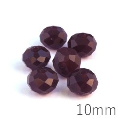 Perle rondelle à facettes 10mm prune opaque