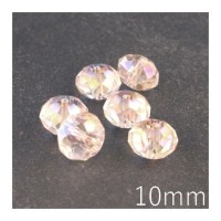 Perle rondelle à facettes 10mm cristal AB x10