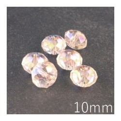 Perle rondelle à facettes 10mm cristal AB x10