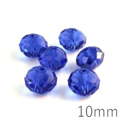 Perle rondelle à facettes 10mm sapphire x10