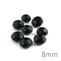 Perle rondelle à facettes 8mm noir x10