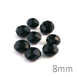 Perle rondelle à facettes 8mm noir x10