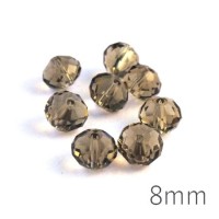 Perle rondelle à facettes 8mm black diamond