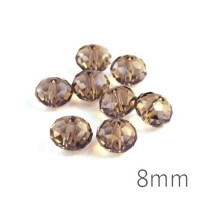 Perle rondelle à facettes 8mm smoky quartz