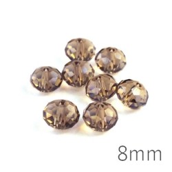Perle rondelle à facettes 8mm smoky quartz