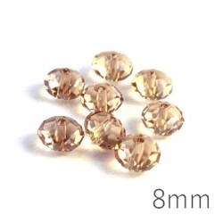 Perle rondelle à facettes 8mm cristal shadow