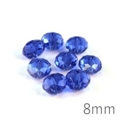 Perle rondelle à facettes 8mm sapphire x10