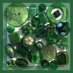 Perles couleur vert foncé