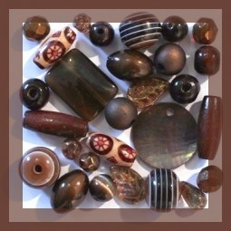 Perles couleur marron