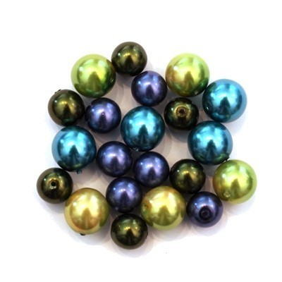 Perles nacrées en verre