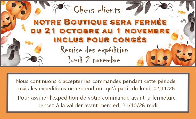 Congés de la boutique de vente de perles Vente de perles congés